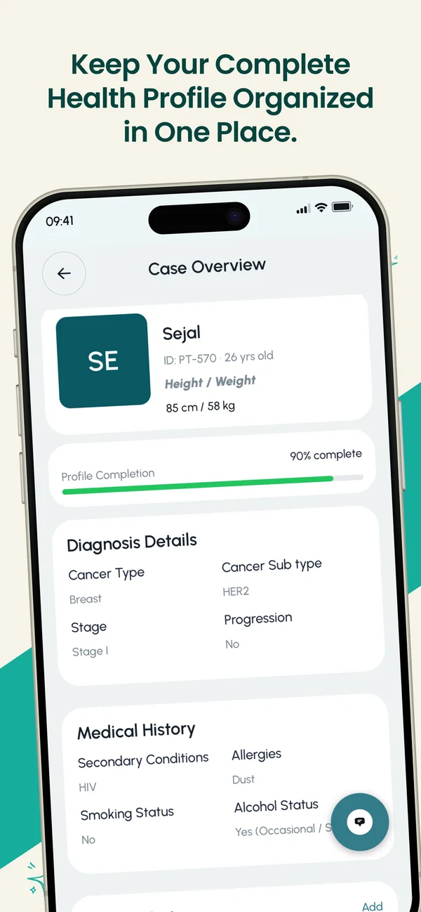Keep your complete health profile organised in one place